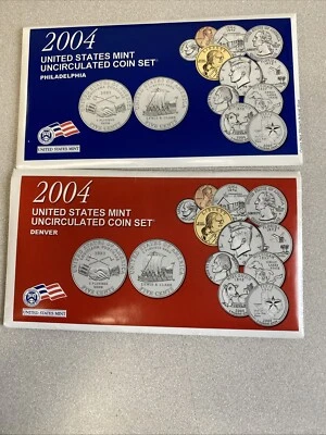 2004 U.S Mint Uncirculated Coin Set Philadelphia and Denver - 22 coins - Image 1 of 4