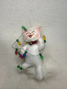 Annalee Christmas Cat Ornament With String of Lights - Picture 1 of 6