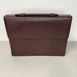 Hugo Boss Bingorten Dark Red Burgundy Leather Briefcase Excellent Condition - Picture 1 of 19