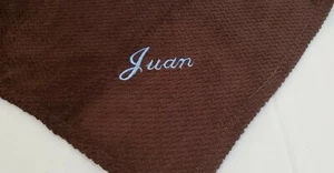 Personalized Monogrammed Elegant Textured Brown Throw Blanket 50" x 60" - Picture 1 of 4