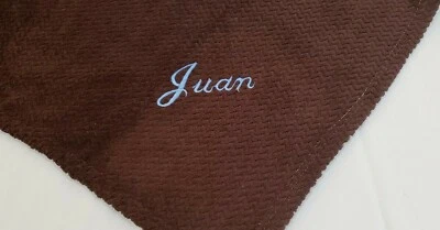 Personalized Monogrammed Elegant Textured Brown Throw Blanket 50" x 60" - Image 1 of 4