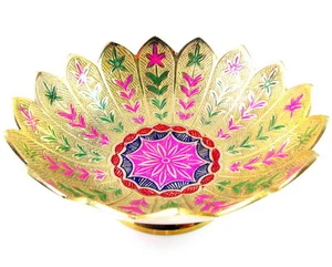 Brass Bowl Hand Engraved Indian Antique Vintage style solid deco High quality - Picture 1 of 1
