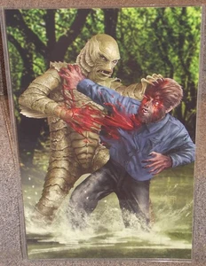 Creature From Black Lagoon vs Wolfman Hochglanz Kunstdruck 11x17 in Plastikhülle - Bild 1 von 1