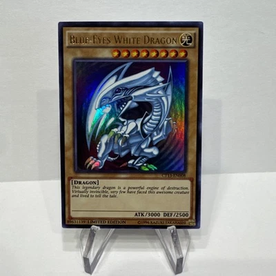 *** BLUE-EYES WHITE DRAGON *** HOLOGRAPHIC (ORIGINAL ART) CT13-EN008 YUGIOH! - Image 1 of 4