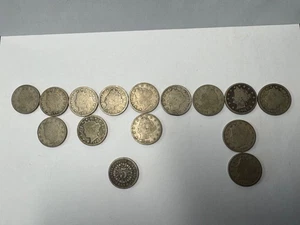 1866 Schild Nickel und 14 Freiheitsnickel - Bild 1 von 12