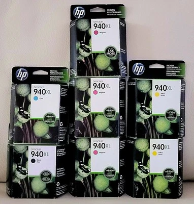 LOT of 7 Genuine HP 940XL Black CYAN Magenta YELLOW Ink Cartridges *NEW & SEALED - Image 1 of 4