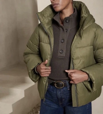 Новый с Ярлыками BANANAREPUBLIC женщин короткий с капюшоном пуховик куртка | размер XL миниатюрный | $160 - Изображение 1 из 4