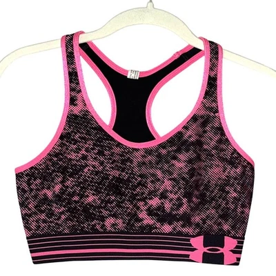 Under Armour Racerback Sports Bra Black and Pink Size S - Image 1 of 4
