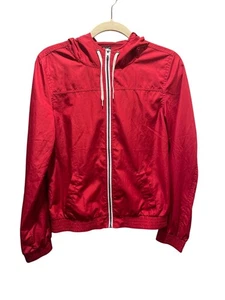 Chaqueta cortavientos ligera con capucha Zine talla M roja cierre de cremallera dobladillo elástico - Imagen 1 de 7