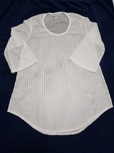 Traje de baño Jordan Taylor para mujer de malla transparente blanco para cubrir resort talla pequeña - Imagen 1 de 15