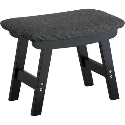 Bamboo Footstool Detachable Cover Comfortable Multi-Purpose Stool Easy Assembly - Image 1 of 4