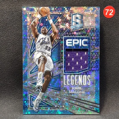 2017 Panini Spectra Epic Legends Relics Neon Blue Prizm  /99 Karl Malone Patch - Image 1 of 4