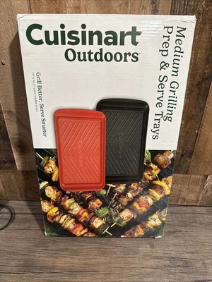 Cuisinart CPK-200 Grilling Prep and Serve Trays, Black and Red 17"x10.5" NIB - Image 1 of 4