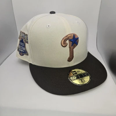 Philadelphia Phillies New Era Hat All Star Patch Royal Blue Cream 7 1/8 Used - Image 1 of 4