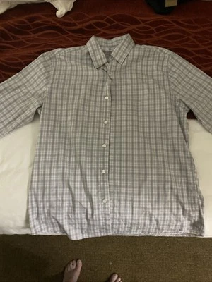Sonoma Men's Long Sleeve Dress Shirt Sz 2XL Gray/Blue/White Plaid, Well Made! - Image 1 of 4