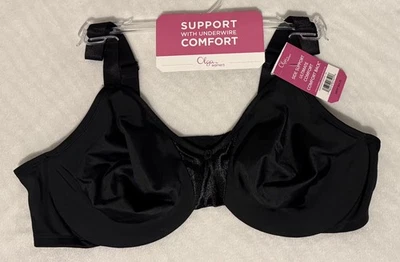 NWT Olga by Warner's Side Support Ultimate Comfort Bra Black GK5006O Size 38C - Image 1 of 2