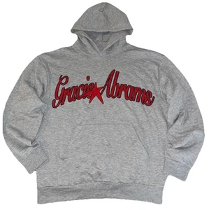 Gracie Abrams Star Hoodie L Grey The Secret of US Deluxe Tour Merch NEW *flaw - Picture 1 of 9
