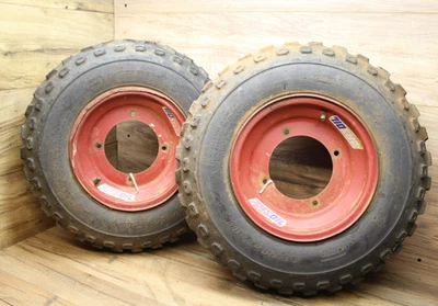 2000 00 Yamaha Blaster YFS200 YFS 200 OEM Front Wheel Rims Set w Tires 21x7-10 - Image 1 of 4