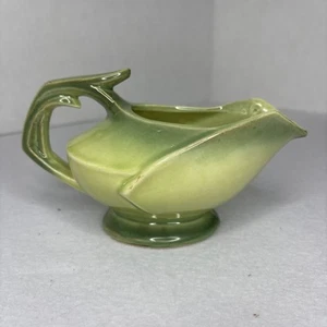 MCM Vintage Antik McCoy USA Kunstkeramik Avacado Grün Blatt Milchkännchen - Bild 1 von 10