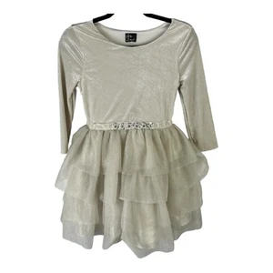 Pink & Violet 3/4 Sleeve Velvet Top Tiered Skirt Dress sz 12 - Picture 1 of 8