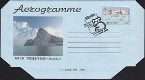 GIBRALTAR 1999 23p Dolphins aerogramme - CTO - Australia Stamp Ex pmk......B3241