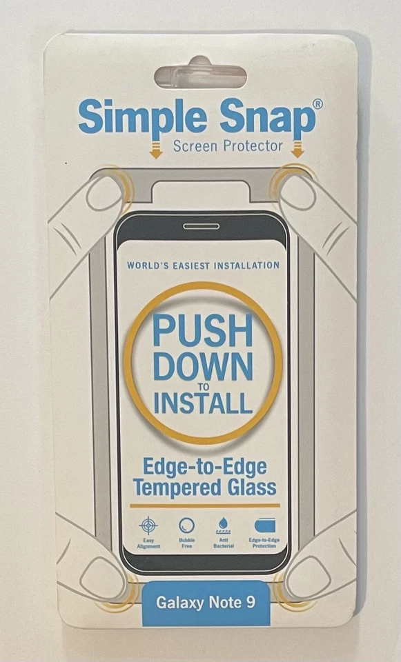 Simple Snap Screen Protector Easy Install Tempered Glass Samsung Galaxy Note9 - Image 1 of 1