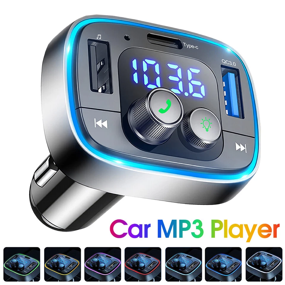 Автомобильный FM-передатчик Bluetooth MP3-плеер аудио музыкальный стереоадаптер зарядное устройство USB - Изображение 1 из 4