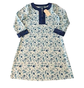 Cabana Life Women’s Size Medium TJ Tunic Dress in Blue Paisley 3/4 Sleeve UPF 50 - Picture 1 of 11
