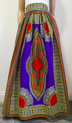 TALIA African Print Full Length / Maxi Skirt 100 % Wax Cotton Handmade UK - Image 1 of 4