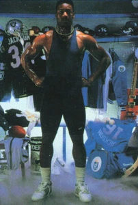 RARA MUESTRA DE FÚTBOL/BÉISBOL Bo Jackson REALEZA BLANCO-SOX ÁNGELES - Imagen 1 de 1