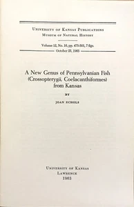ECHOLS: Eine neue Gattung pennsylvanischer Fische aus Kansas (Univ. Kansas Press, 1963) - Bild 1 von 5