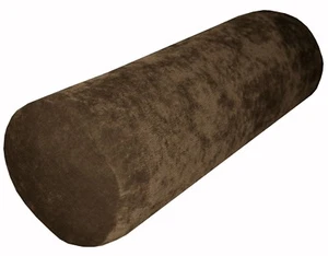 ma01g Middle Brown Sofa Chenille Velvet BolsterCASE Neck Roll Cushion COVER Size - Picture 1 of 7