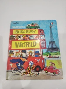 VTG 1965 Hardcover Busy Busy World of Richard Scarry Large Golden Book - Imagen 1 de 4