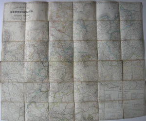 Post-, Reise- und Eisenbahn-Karte Europa F. Handtke kolor Stahlstich 1866 - Bild 1 von 9