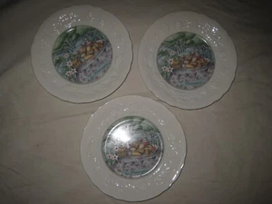 3 Gien Les Fromages 8-1/2" Salad / Dessert / Appetizer Plates - Made in France - Picture 1 of 4
