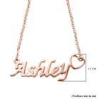 Silver Alphabet Pendant Necklace in Rose Gold Over 925 Sterling Size 20 Inches