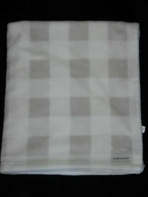 Blankets & Beyond Baby Gray White Checkered Gingham Fleece Blanket 30x30 - Image 1 of 4