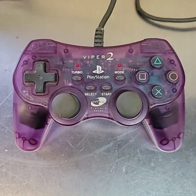 Nyko Viper 2 Purple Controller for Sony Playstation 2 PS2 Untested - Image 1 of 4