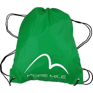 More Mile Logo Drawstring Gym Sack Green Travel Training Backpack Bag Workout - Picture 1 of 1