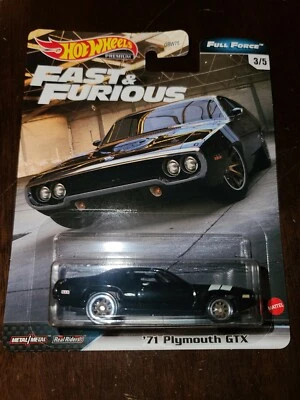 Hot Wheels 2020 Fast & Furious Full Force '71 Plymouth GTX Black (Lot of 1) *NEW - Image 1 of 4
