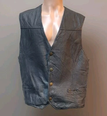**Structure Leather Vest, XL, Black* - Image 1 of 4