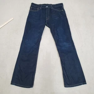 Levis Jeans Mens 34x30 Blue 527 Low Boot Cut Dark Wash Denim Pants Red Tab Logo - Picture 1 of 10