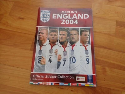 Medio Completo Vintage Merlin Inglaterra Euro 2004 Fútbol Pegatinas Álbum - Imagen 1 de 4