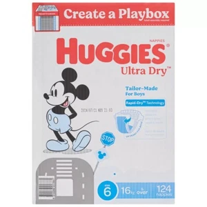 Huggies Boys' Ultra Dry Nappies Size 6 Junior (16kg And Over) 124 Nappies - Picture 1 of 1