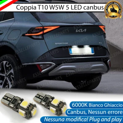 COPPIA LUCI TARGA LED PER KIA SPORTAGE MK5 V T10 W5W CANBUS BIANCHI NO ERRORE - Immagine 1 di 2