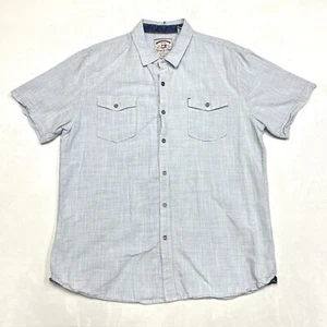 Thread & Cloth Hemd Erwachsene Extra Large blau weiß Knopfleiste strukturiert Freizeit Herren - Bild 1 von 7