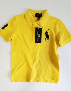 Polo Ralph Lauren Little Boys Big Pony Cotton Mesh Polo Shirt Signal Yellow 5