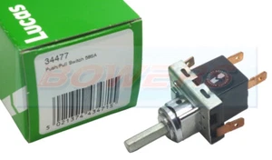 GENUINE LUCAS 34477 58SA PUSH PULL OFF/ON/ON HEAD LIGHT LAMP SWITCH MGB BHA4578 - Picture 1 of 1