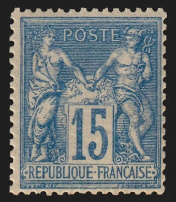 n°90, Sage 15c bleu, neuf * infime trace de charnière - TB - Photo 1/2
