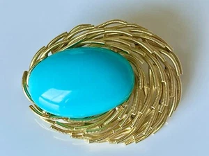 SPILLA/AGO con Bella Addormentata TURCHESE ORO 750/18 CARATI 25,7 grammi - Foto 1 di 11